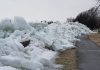 ‘Ice tsunami’ on Lake Erie after strong winds (Video)