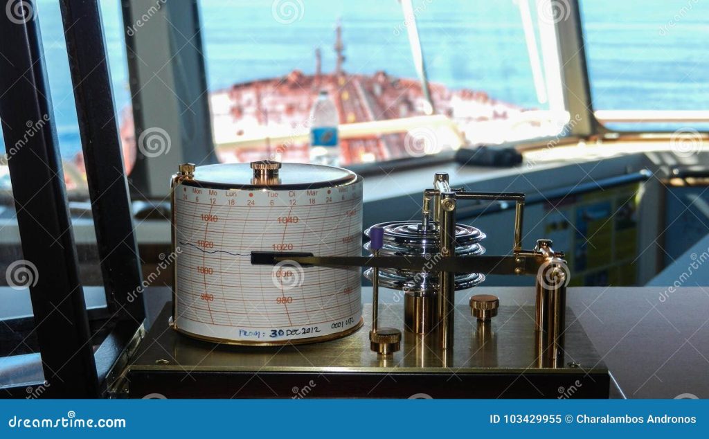 Ένας βαρογράφος στη γέφυρα ενός πετρελαιοφόρου